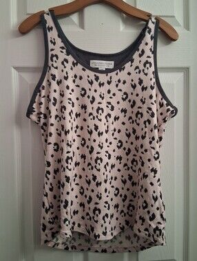 Live Love Lounge Soft Tank Top Small Animal Print